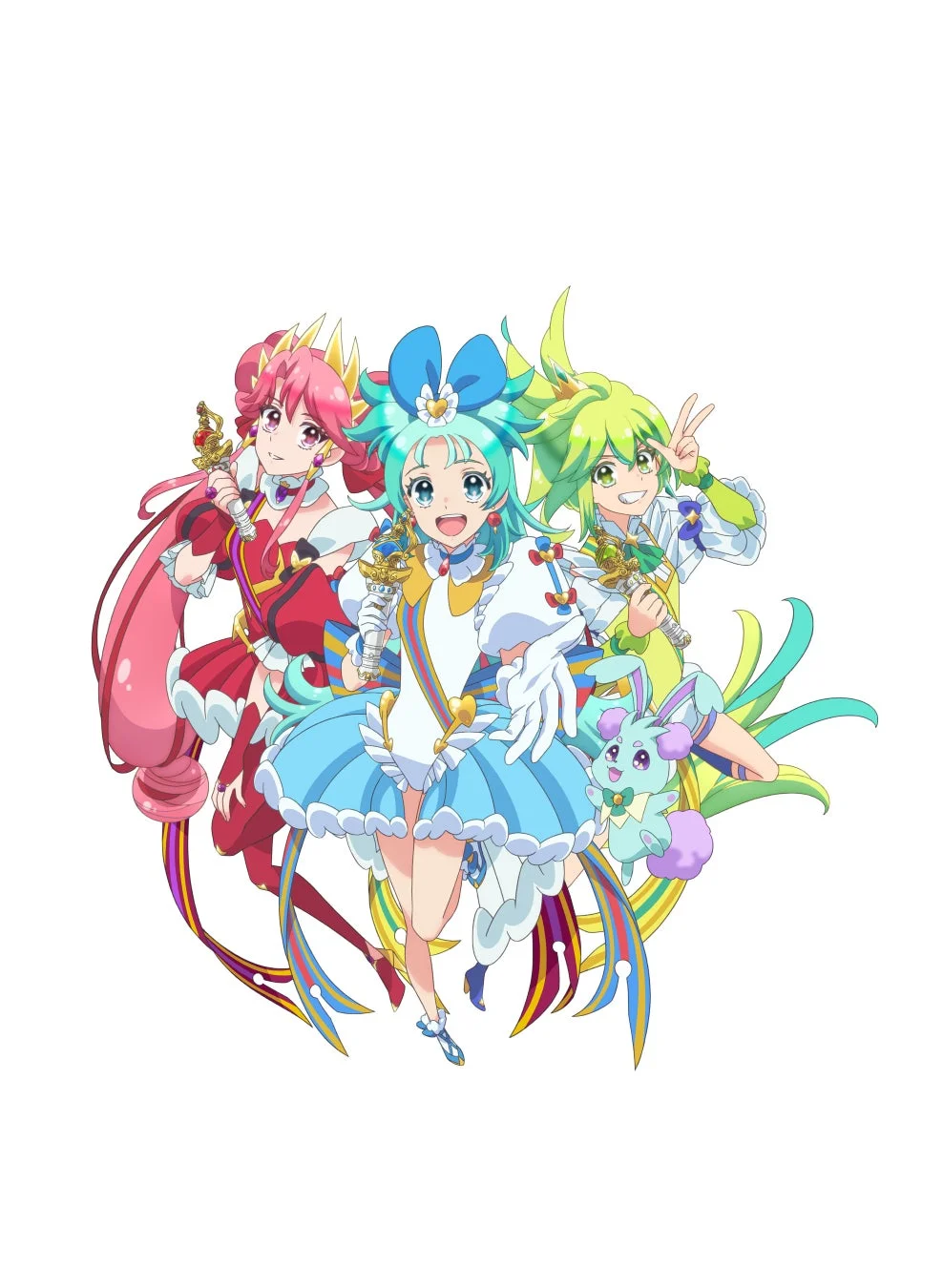 魔法少女風の3人のキャラクター