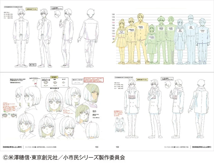 キャラクター設定、身長比較