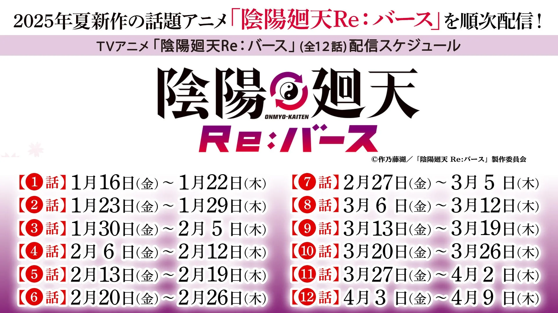 配信スケジュール