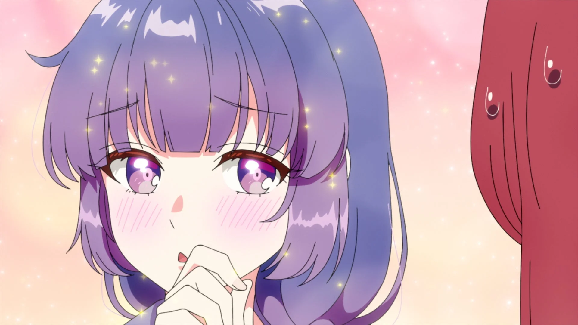 紫色の髪と瞳を持つアニメの女の子