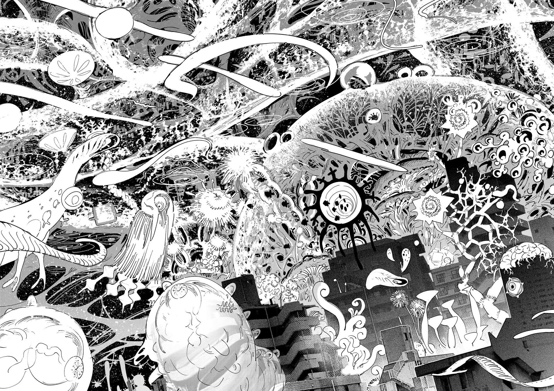 都市と融合する有機的構造物