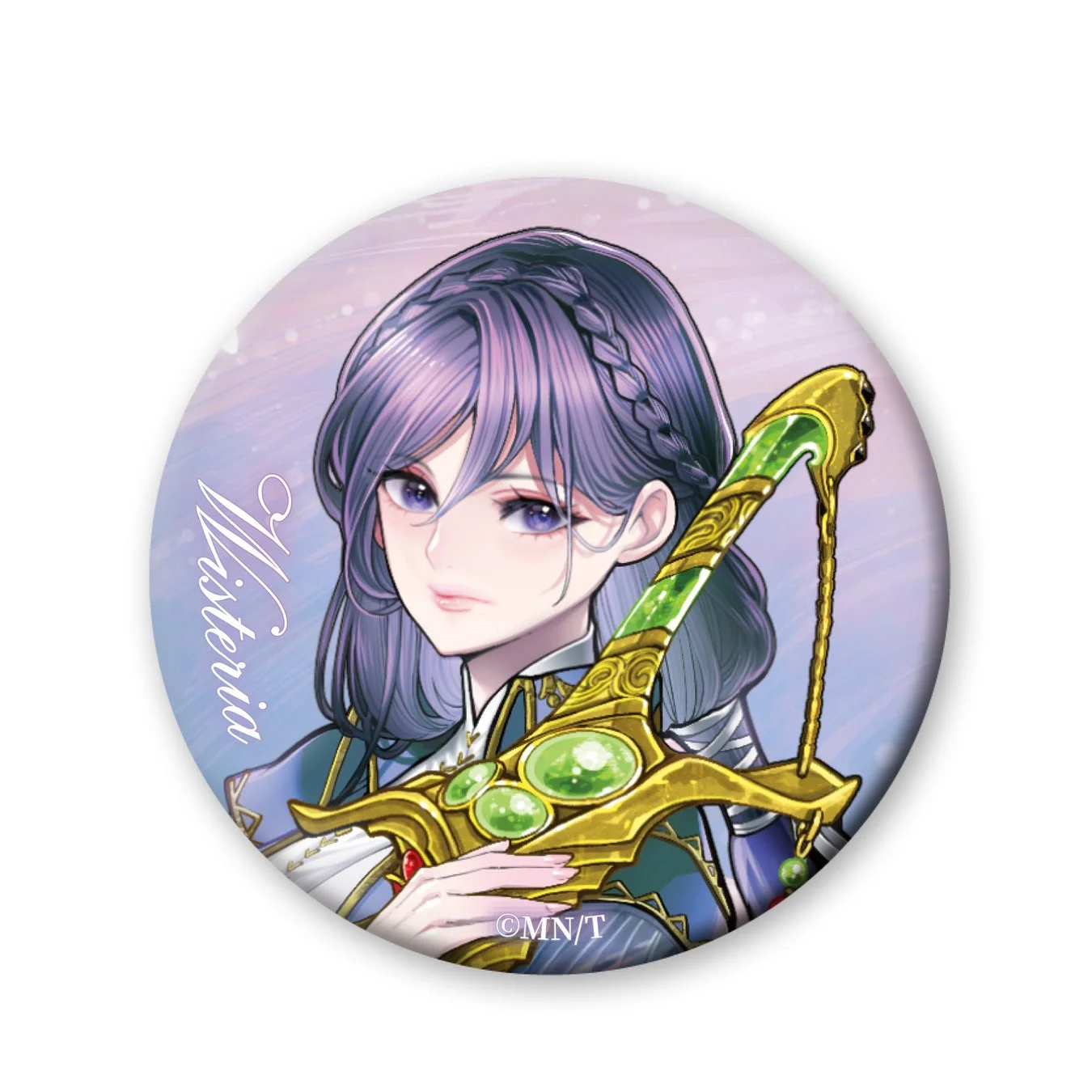 恋した人は、妹の代わりに死んでくれと言った。缶バッジ（ウィステリア）