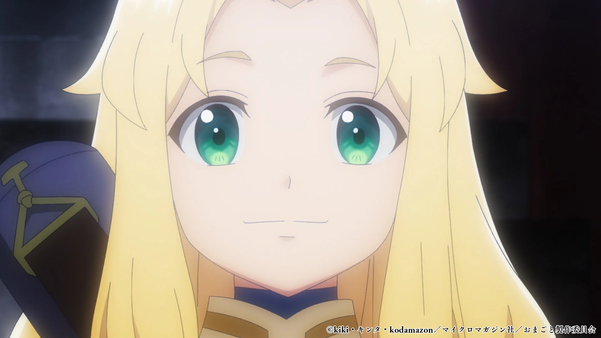 金髪の少女、笑顔